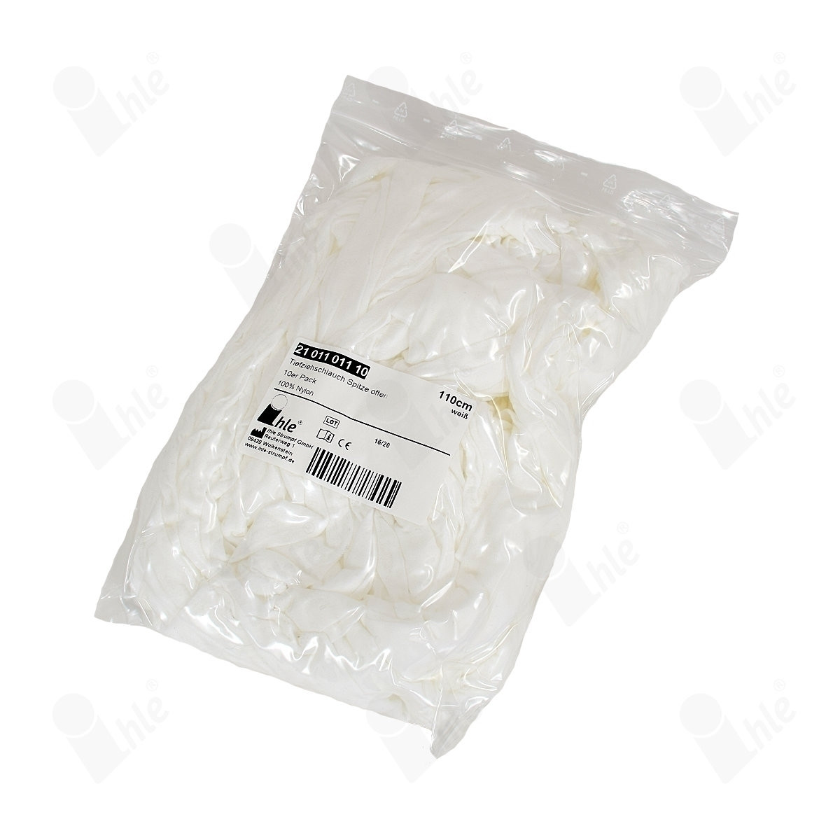 Tiefziehschlauch Spitze offen
100er Pack
Größe: 110cm
Farbe: weiß
(100PACK)