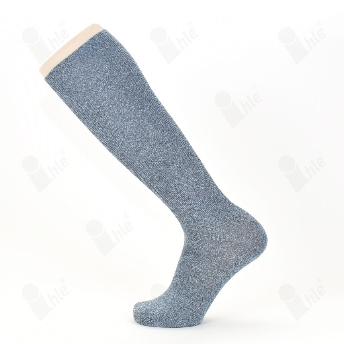 Diabetiker Ripp-Kniestrumpf
ohne Gummi, gekettelt, für schmale Fessel
Größe: 35-38
Farbe: jeansblau meliert 
(PAAR)