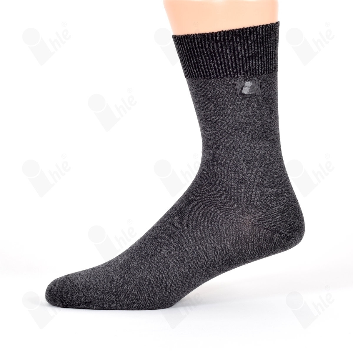 Socke klassisch
leichter Ripprand, gekettelt
Größe: 43-46
Farbe: dunkelgrau meliert
(PAAR)